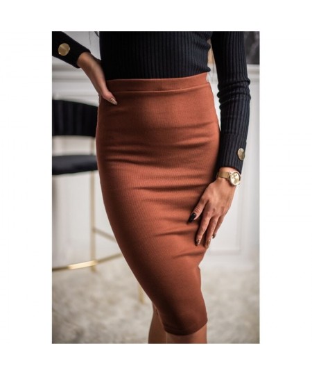 Autumn Winter 2022 Women's New Elegant Sheath Midi Skirts High Waist Solid Color Chic Wrap Skirt Pencil Skirt $29.59 - Skirts