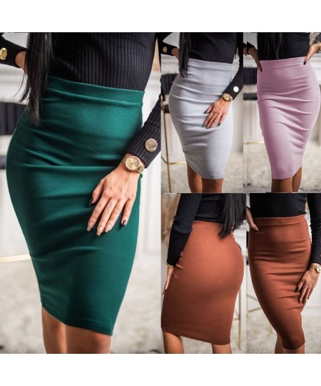 Autumn Winter 2022 Women's New Elegant Sheath Midi Skirts High Waist Solid Color Chic Wrap Skirt Pencil Skirt $29.59 - Skirts