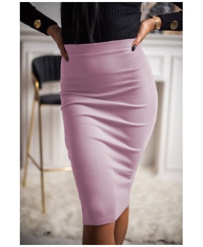 Autumn Winter 2022 Women's New Elegant Sheath Midi Skirts High Waist Solid Color Chic Wrap Skirt Pencil Skirt $29.59 - Skirts