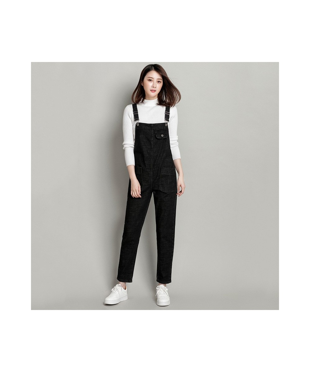 Fashion Loose Pocket Jeans Women Autumn Bib Pants Overalls Shoulder Strap Jumpsuit Large Size Brand Denim Jeans Pants $59.36 ...