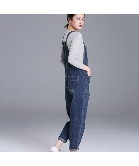 Fashion Loose Pocket Jeans Women Autumn Bib Pants Overalls Shoulder Strap Jumpsuit Large Size Brand Denim Jeans Pants $59.36 ...