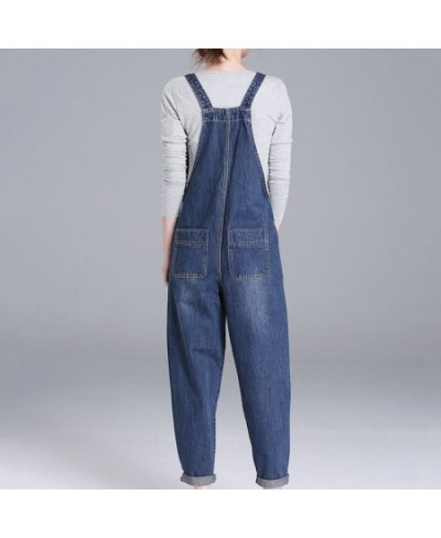 Fashion Loose Pocket Jeans Women Autumn Bib Pants Overalls Shoulder Strap Jumpsuit Large Size Brand Denim Jeans Pants $59.36 ...