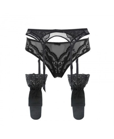 women's sexy lace bow underwear 3 pcs/lots garters+panties+stockings for lady $26.06 - Underwear