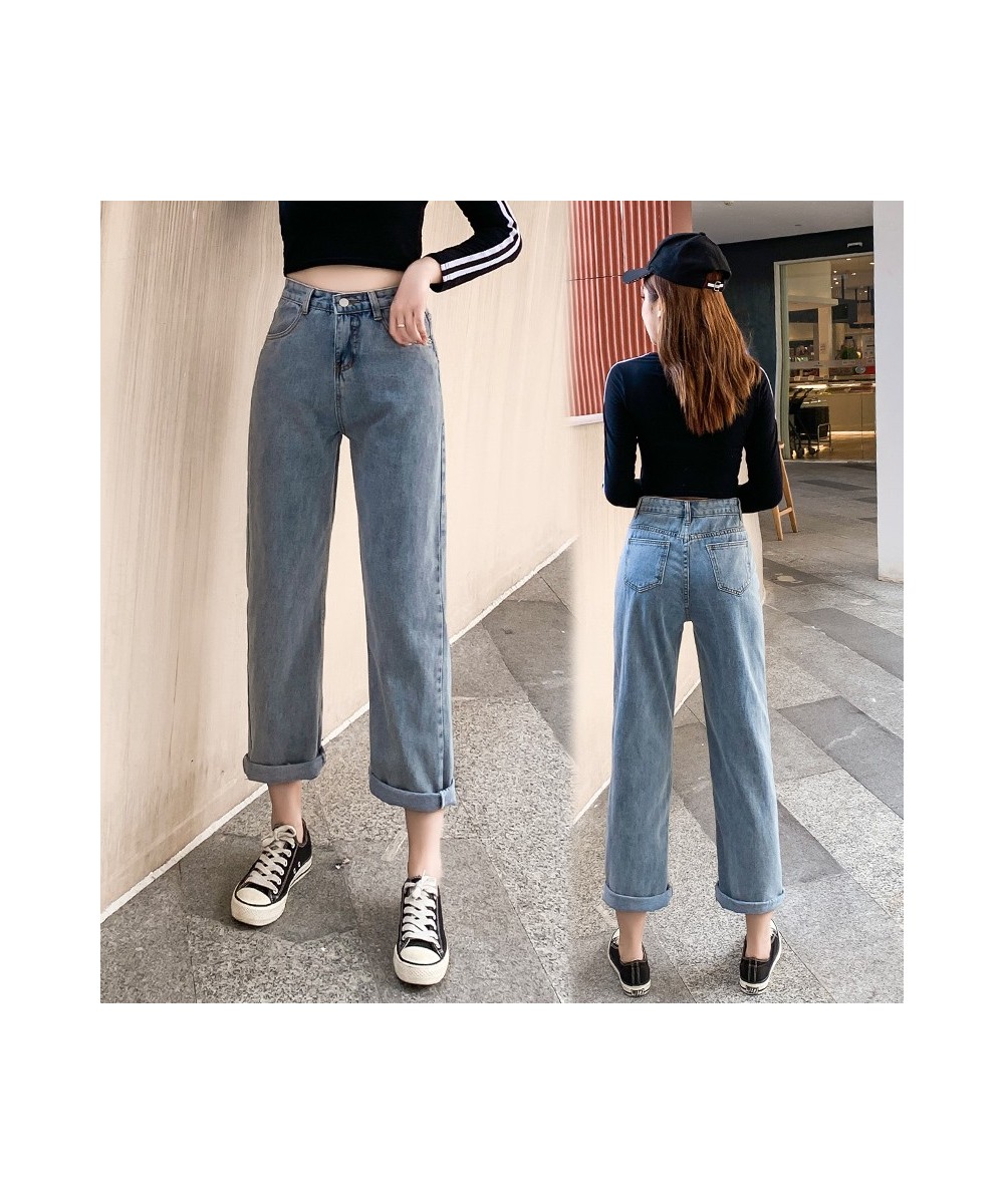 Spring Autumn Wide-leg Jeans Women's High-waist Denim Pants Retro Loose Droop Straight Trousers Jeans $38.55 - Jeans