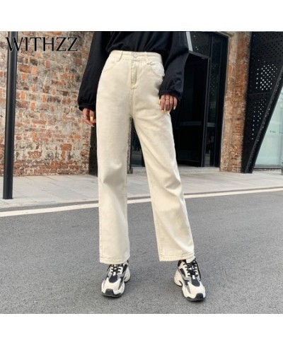 Spring Autumn Wide-leg Jeans Women's High-waist Denim Pants Retro Loose Droop Straight Trousers Jeans $38.55 - Jeans