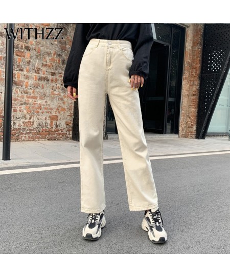 Spring Autumn Wide-leg Jeans Women's High-waist Denim Pants Retro Loose Droop Straight Trousers Jeans $38.55 - Jeans