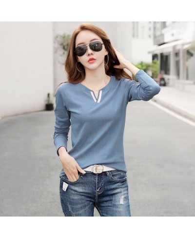 Spring V-Neck Cotton Blouse Women's Casual Loose Plus Size Top Tees Za Woman Autumn Korean Long Sleeve Lapel Shirts $25.91 - ...