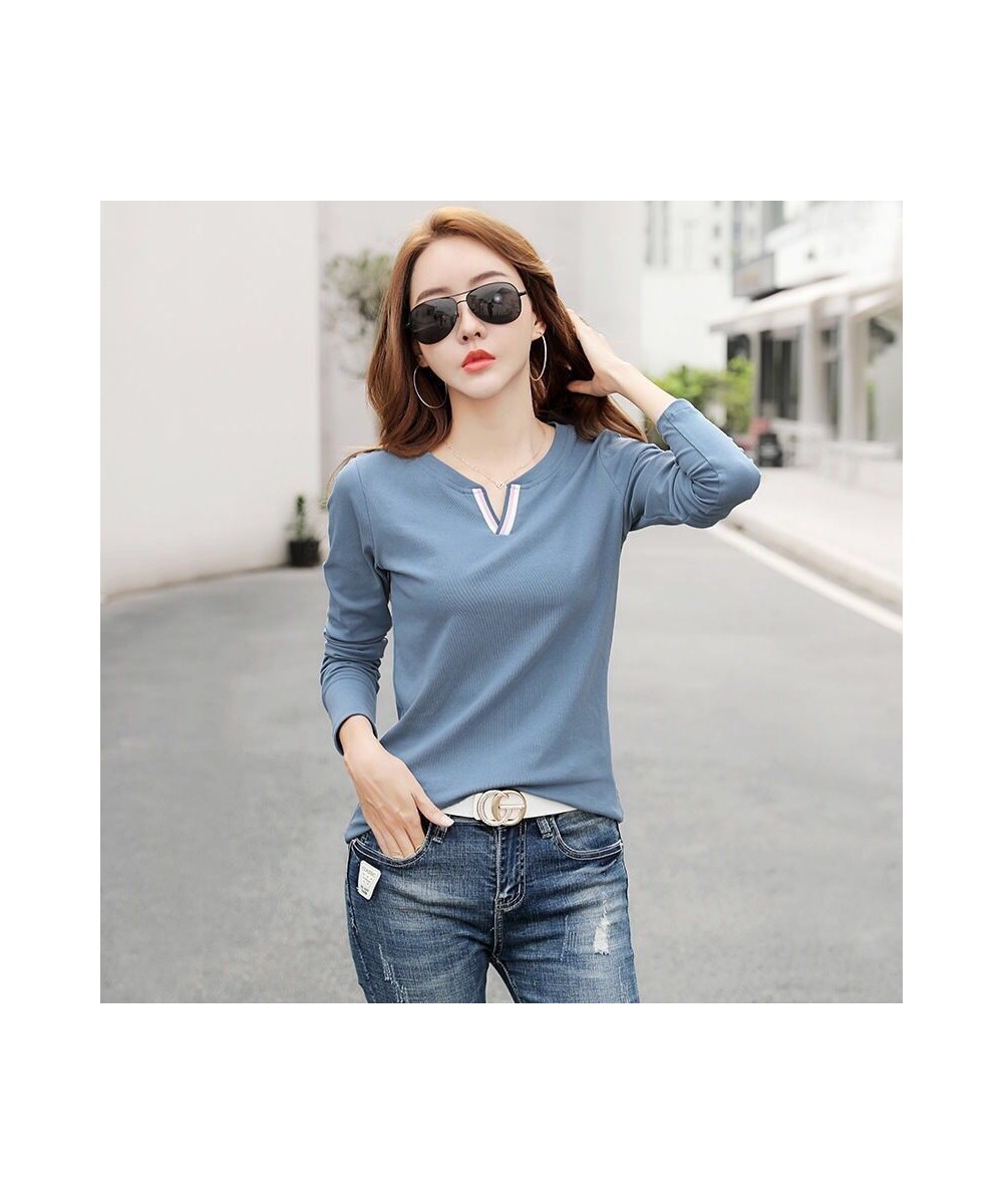 Spring V-Neck Cotton Blouse Women's Casual Loose Plus Size Top Tees Za Woman Autumn Korean Long Sleeve Lapel Shirts $25.91 - ...