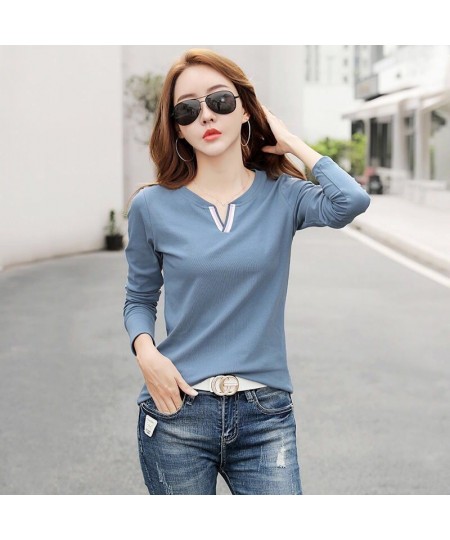 Spring V-Neck Cotton Blouse Women's Casual Loose Plus Size Top Tees Za Woman Autumn Korean Long Sleeve Lapel Shirts $25.91 - ...