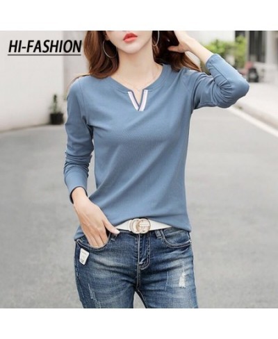 Spring V-Neck Cotton Blouse Women's Casual Loose Plus Size Top Tees Za Woman Autumn Korean Long Sleeve Lapel Shirts $25.91 - ...