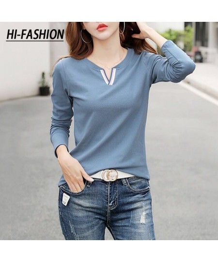 Spring V-Neck Cotton Blouse Women's Casual Loose Plus Size Top Tees Za Woman Autumn Korean Long Sleeve Lapel Shirts $25.91 - ...