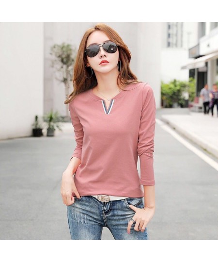 Spring V-Neck Cotton Blouse Women's Casual Loose Plus Size Top Tees Za Woman Autumn Korean Long Sleeve Lapel Shirts $25.91 - ...