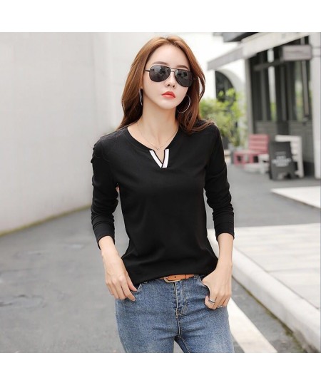 Spring V-Neck Cotton Blouse Women's Casual Loose Plus Size Top Tees Za Woman Autumn Korean Long Sleeve Lapel Shirts $25.91 - ...