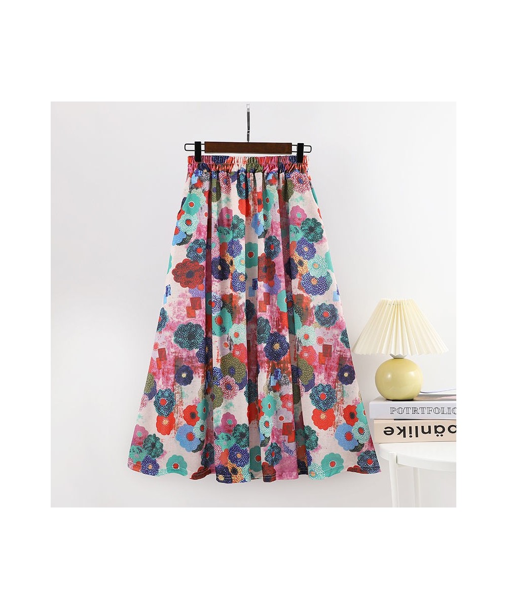 High waist floral half skirt female 2023 spring and summer Korean version of the fashion temperament casual large swing in t ...