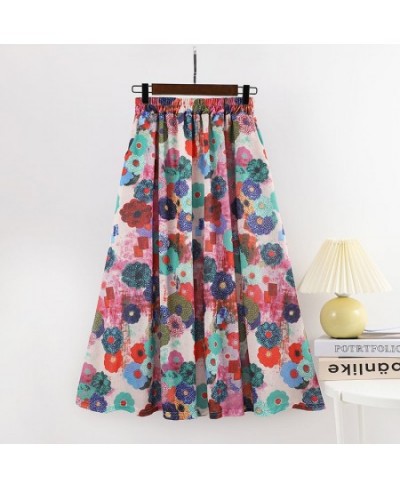 High waist floral half skirt female 2023 spring and summer Korean version of the fashion temperament casual large swing in t ...