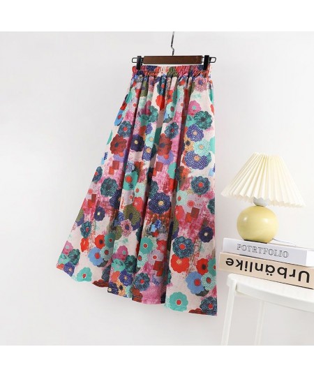 High waist floral half skirt female 2023 spring and summer Korean version of the fashion temperament casual large swing in t ...