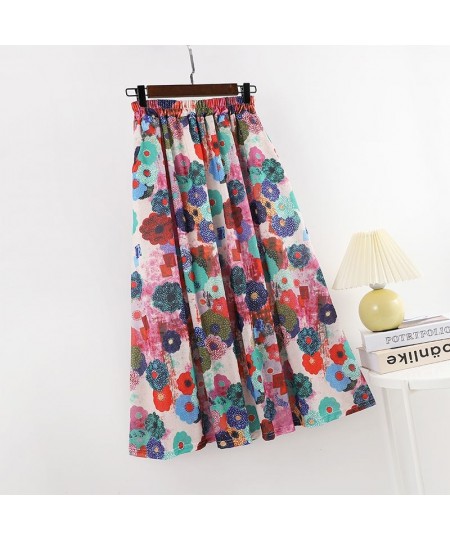 High waist floral half skirt female 2023 spring and summer Korean version of the fashion temperament casual large swing in t ...