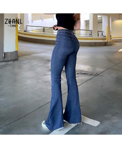 Spring Autumn Thin Fashion Y2K Blue Jeans Women High Waist Stretch Jeans Femme Trousers Vintage Casual Comfort Denim Flare $4...