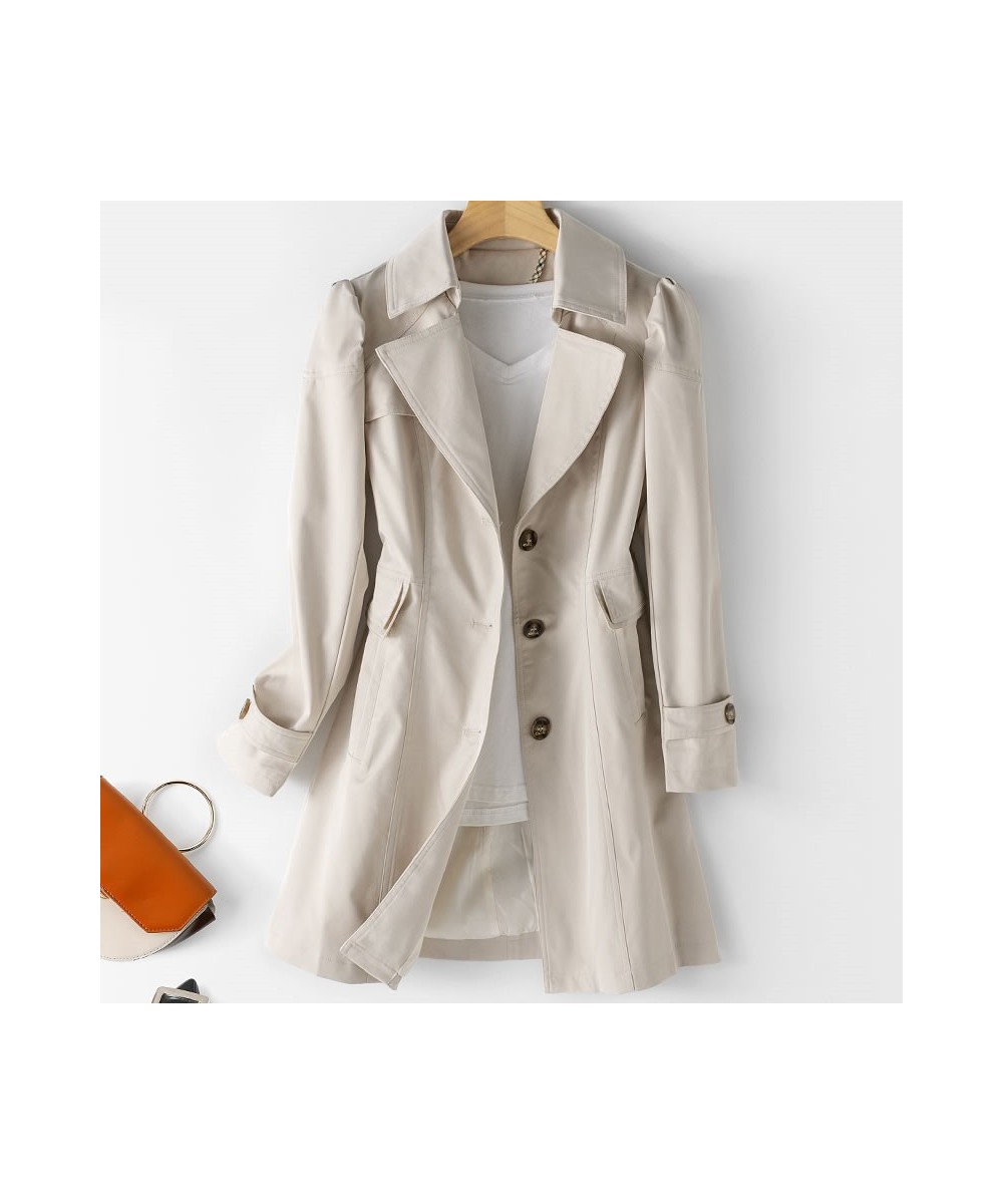 Spring Autumn Trench Coat Woman New Single-breasted Mid-Long Women Trench Coat Overcoat 5XL Khaki Windbreaker Female 2023 $54...