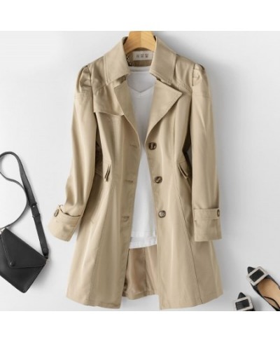 Spring Autumn Trench Coat Woman New Single-breasted Mid-Long Women Trench Coat Overcoat 5XL Khaki Windbreaker Female 2023 $54...