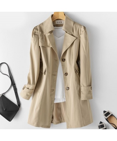 Spring Autumn Trench Coat Woman New Single-breasted Mid-Long Women Trench Coat Overcoat 5XL Khaki Windbreaker Female 2023 $54...