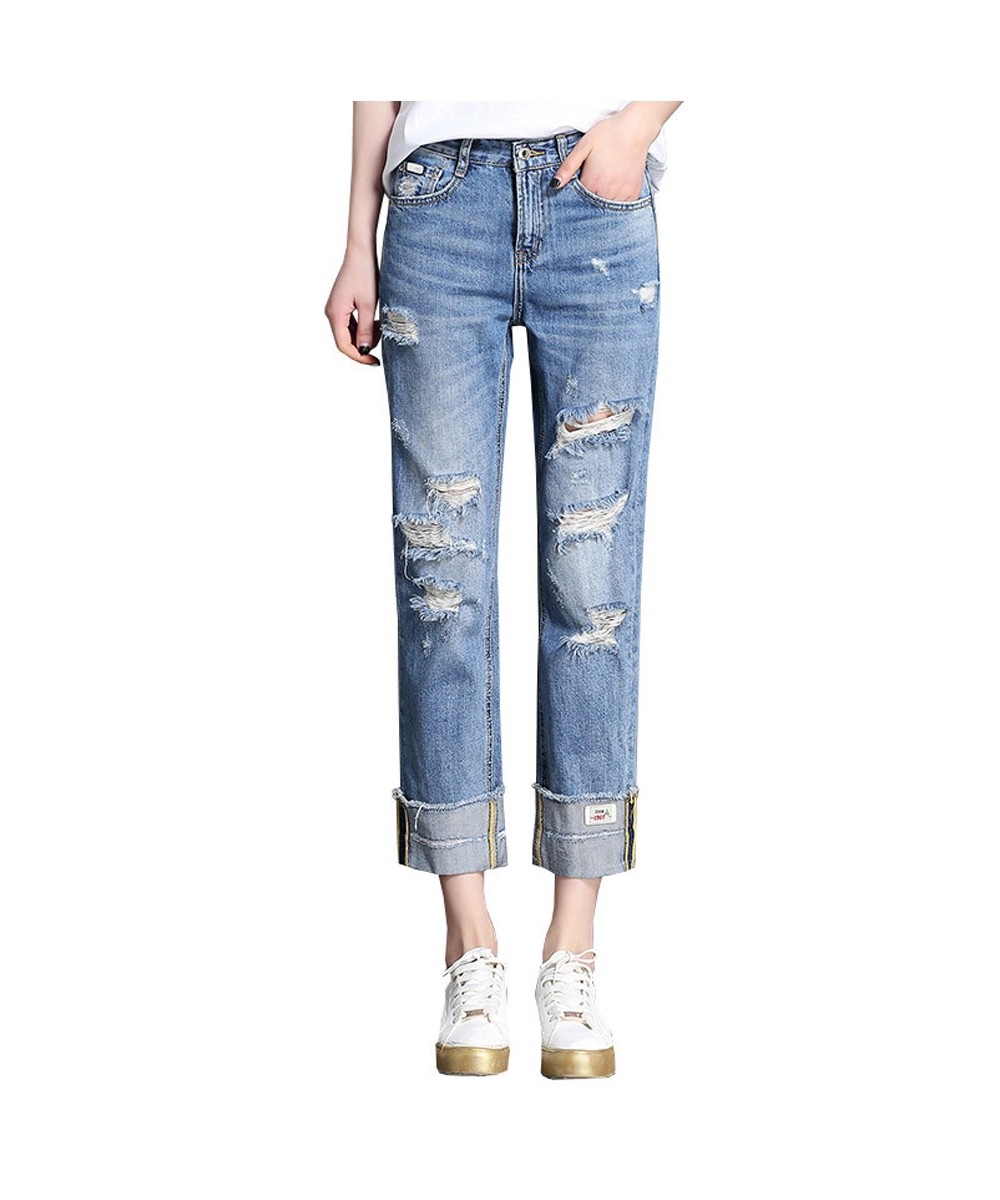 Jeans Woman Denim Ripped Pants Broken Femme Loose Trousers Plus Size Wide Leg Hole Mujer Jeans Boyfriend Streetwear 2022 $45....