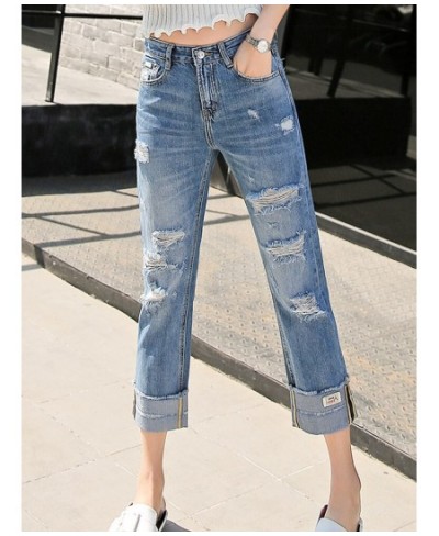 Jeans Woman Denim Ripped Pants Broken Femme Loose Trousers Plus Size Wide Leg Hole Mujer Jeans Boyfriend Streetwear 2022 $45....