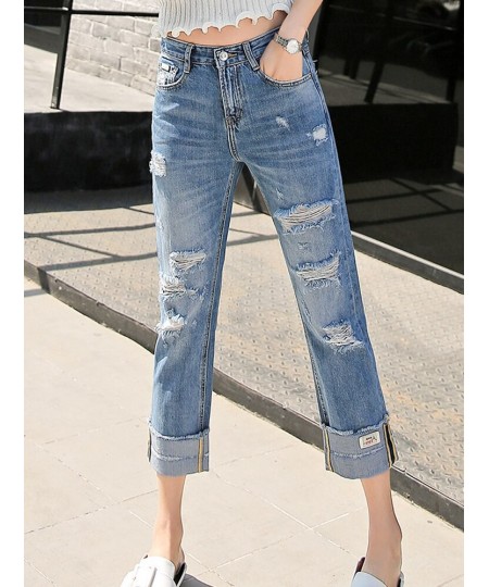 Jeans Woman Denim Ripped Pants Broken Femme Loose Trousers Plus Size Wide Leg Hole Mujer Jeans Boyfriend Streetwear 2022 $45....