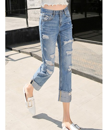 Jeans Woman Denim Ripped Pants Broken Femme Loose Trousers Plus Size Wide Leg Hole Mujer Jeans Boyfriend Streetwear 2022 $45....