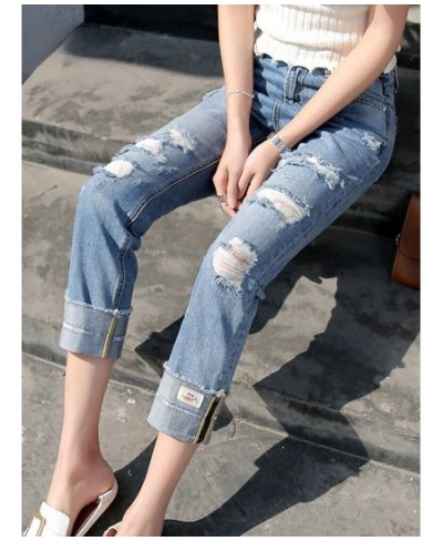 Jeans Woman Denim Ripped Pants Broken Femme Loose Trousers Plus Size Wide Leg Hole Mujer Jeans Boyfriend Streetwear 2022 $45....