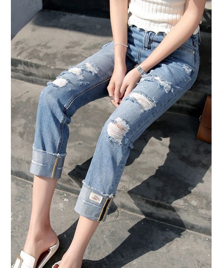 Jeans Woman Denim Ripped Pants Broken Femme Loose Trousers Plus Size Wide Leg Hole Mujer Jeans Boyfriend Streetwear 2022 $45....