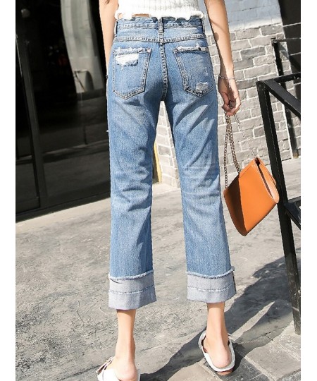 Jeans Woman Denim Ripped Pants Broken Femme Loose Trousers Plus Size Wide Leg Hole Mujer Jeans Boyfriend Streetwear 2022 $45....