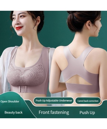 Sexy Ladies Bra Push Up No Steel Ring Two-in-One Front Buckle Correction Seamless Beautiful Back Wrap Breast Women's Underwea...