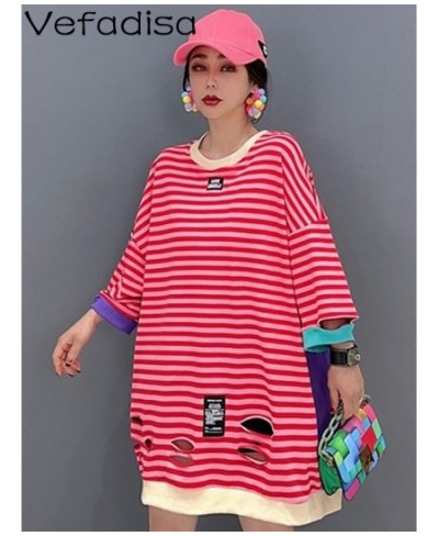 2023 Spring Summer FashionTrend Stripe Tees Single-piece Top Age Reducing Temperament Women Black And Red ZY045 $66.98 - Tops...