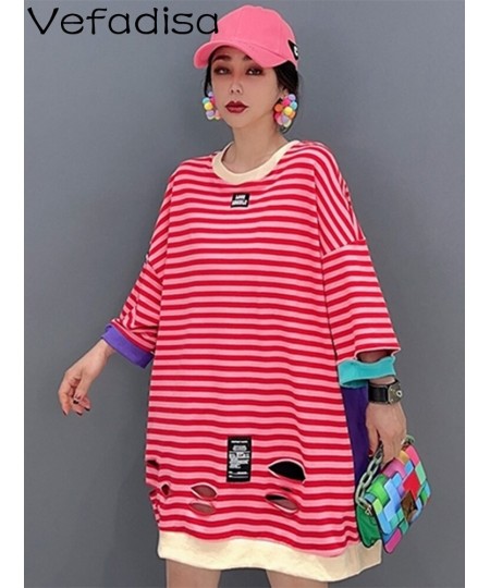 2023 Spring Summer FashionTrend Stripe Tees Single-piece Top Age Reducing Temperament Women Black And Red ZY045 $66.98 - Tops...