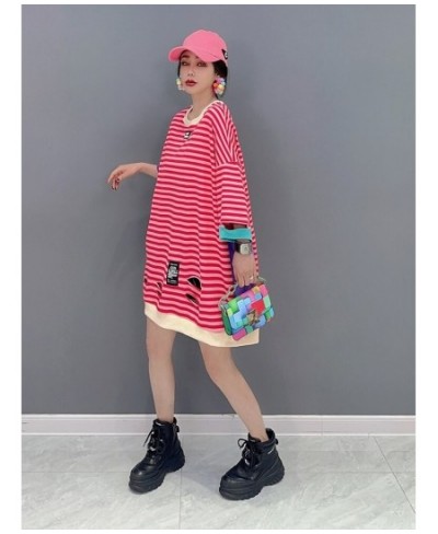 2023 Spring Summer FashionTrend Stripe Tees Single-piece Top Age Reducing Temperament Women Black And Red ZY045 $66.98 - Tops...