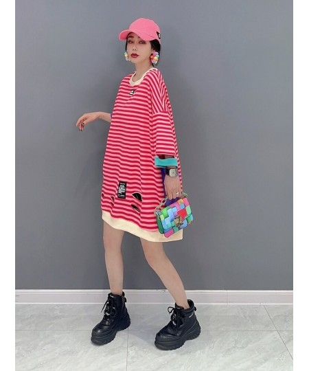 2023 Spring Summer FashionTrend Stripe Tees Single-piece Top Age Reducing Temperament Women Black And Red ZY045 $66.98 - Tops...