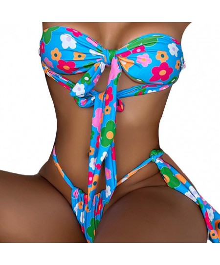 2 Pcs/Set Trendy Bathing Suit Wireless Knot G-string Breathable Bathing Suit $27.10 - Swimsuit