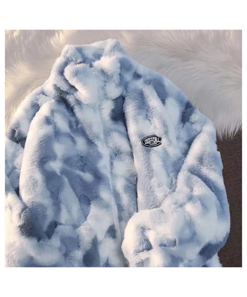 2022 New Women Winter Warm Faux Fur Coat Thick WomenOvercoat Turn Down Collar Women Warm Female Casaco Feminino Tie-Dye Abrig...