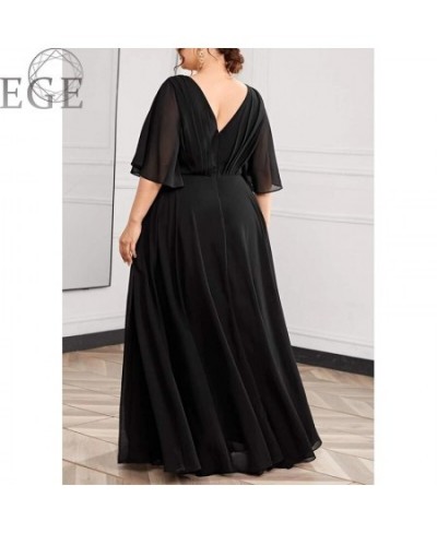 Plus Size Chiffon Dresses for Women Long 4XL5XL Ever Pretty Women's Elegant V-Neck Sequin Plus Size Formal Evening Dresses $6...