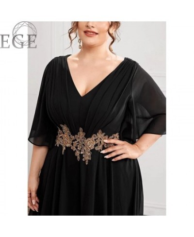 Plus Size Chiffon Dresses for Women Long 4XL5XL Ever Pretty Women's Elegant V-Neck Sequin Plus Size Formal Evening Dresses $6...