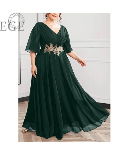 Plus Size Chiffon Dresses for Women Long 4XL5XL Ever Pretty Women's Elegant V-Neck Sequin Plus Size Formal Evening Dresses $6...