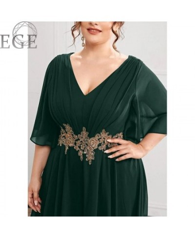 Plus Size Chiffon Dresses for Women Long 4XL5XL Ever Pretty Women's Elegant V-Neck Sequin Plus Size Formal Evening Dresses $6...