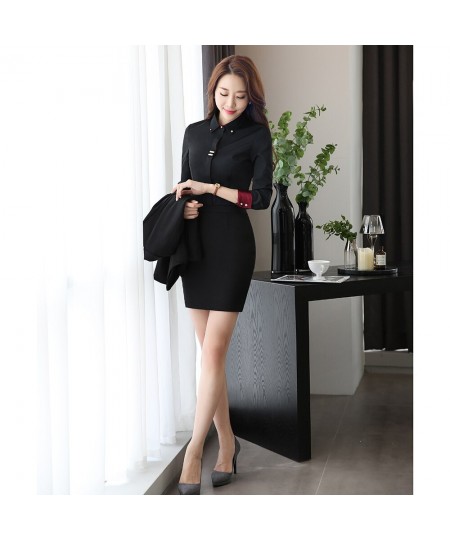 New Office Uniform Designs Women Skirt Suit 2023 Costumes for Womens Business Suits Skirts with Blazer Black Plus size 4XL 5X...