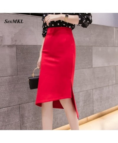 Oversized High Waist Skirt Women 2023 Fashion Summer Red Long Skirts Womens Korean Style Irregular Office Sexy Black Skirt $3...