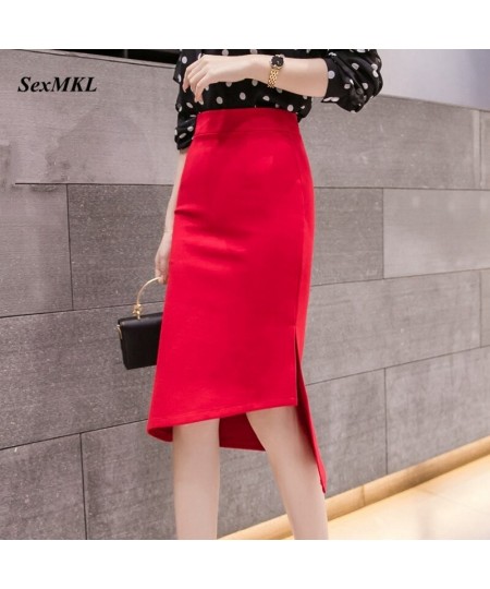 Oversized High Waist Skirt Women 2023 Fashion Summer Red Long Skirts Womens Korean Style Irregular Office Sexy Black Skirt $3...