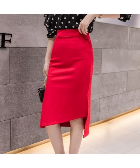 Oversized High Waist Skirt Women 2023 Fashion Summer Red Long Skirts Womens Korean Style Irregular Office Sexy Black Skirt $3...