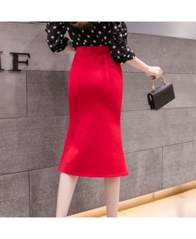 Oversized High Waist Skirt Women 2023 Fashion Summer Red Long Skirts Womens Korean Style Irregular Office Sexy Black Skirt $3...