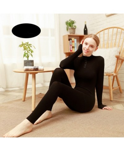 Winter Women Thermal Underwear Sets High-Collar Long Johns Ladies Clothing Comfortable Warm Thermo Seamless Underwear Suits $...