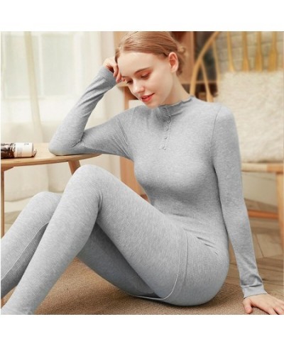 Winter Women Thermal Underwear Sets High-Collar Long Johns Ladies Clothing Comfortable Warm Thermo Seamless Underwear Suits $...